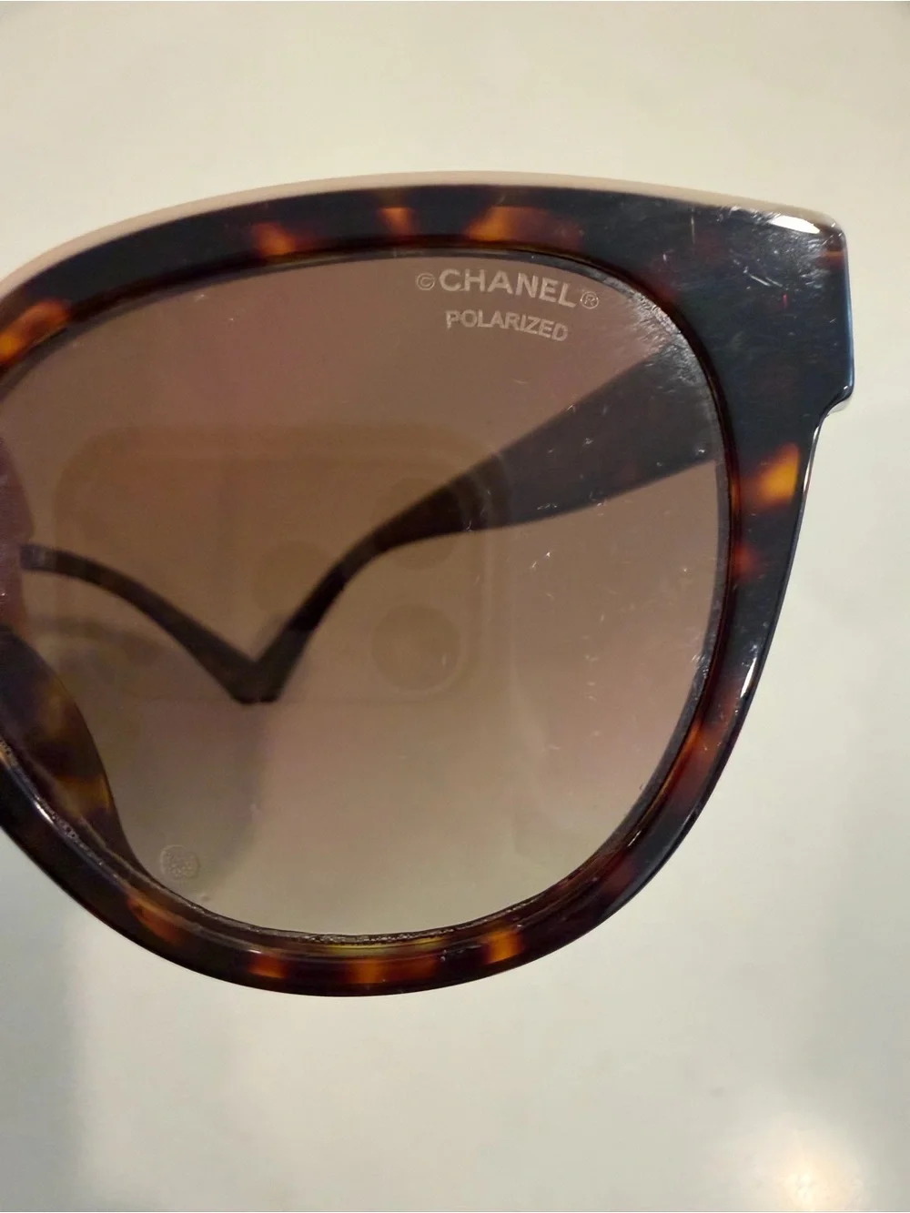 Genuine Chanel polarized Tortoiseshell Sunglasses